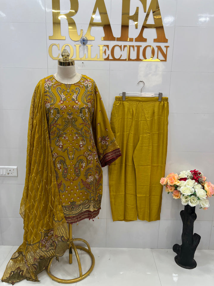 Chiffon embroidered suits 3175