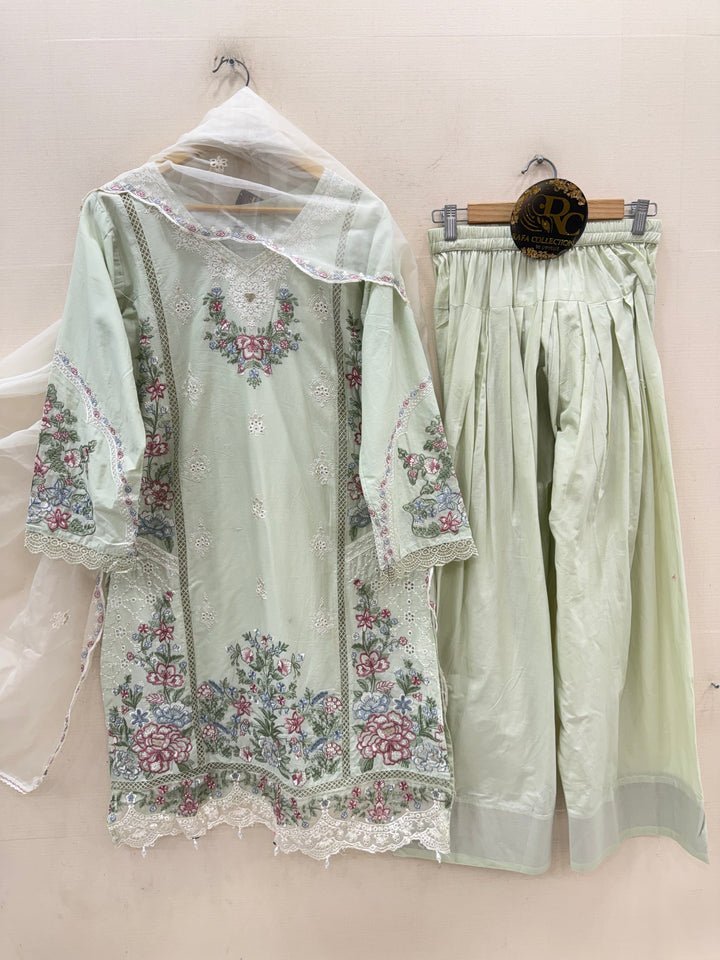 Cotton Embroidered Farshi Salwar Suits