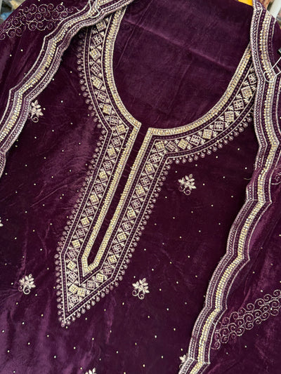 Velvet Embroidered Suit 16533