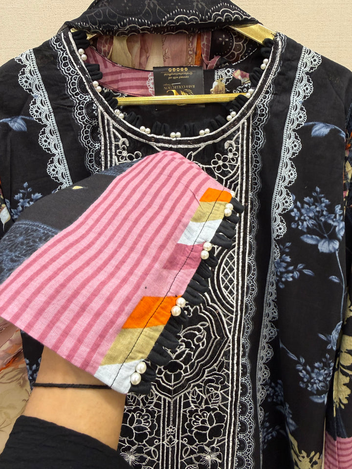 Pakistani patch work suit 2593