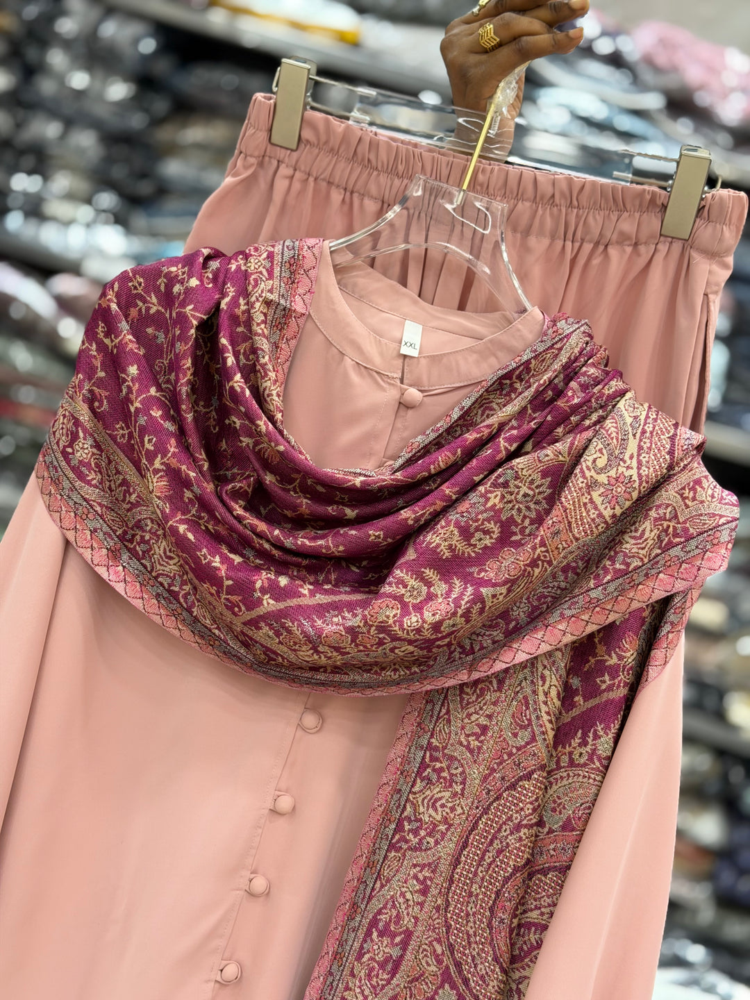 Pashmina shawl pink co-ord sets 3137