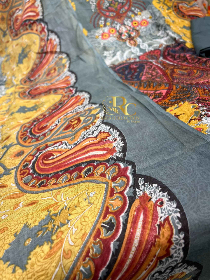 Cotton Embroidered Suit 3015