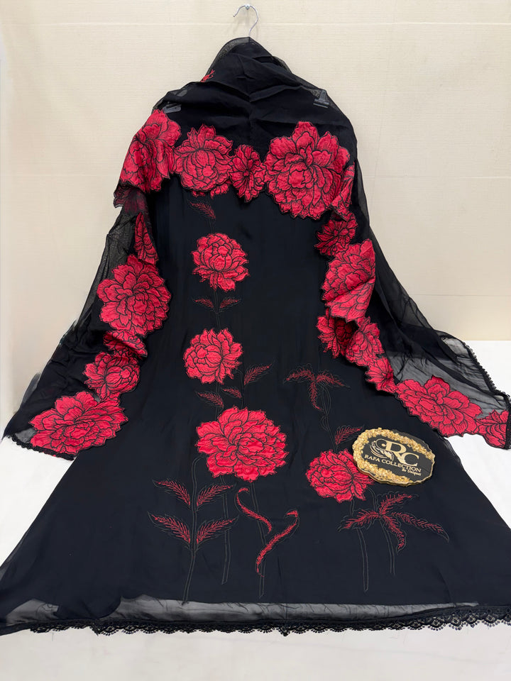 Organza patch work suits