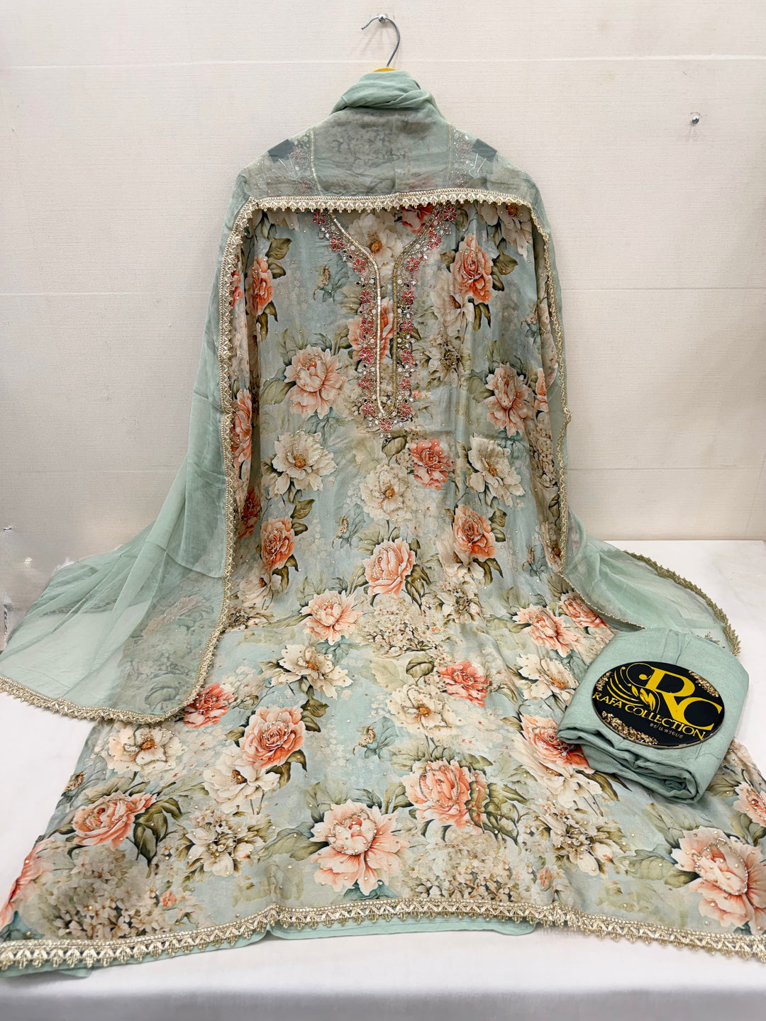 Organza unstitched suits  5622