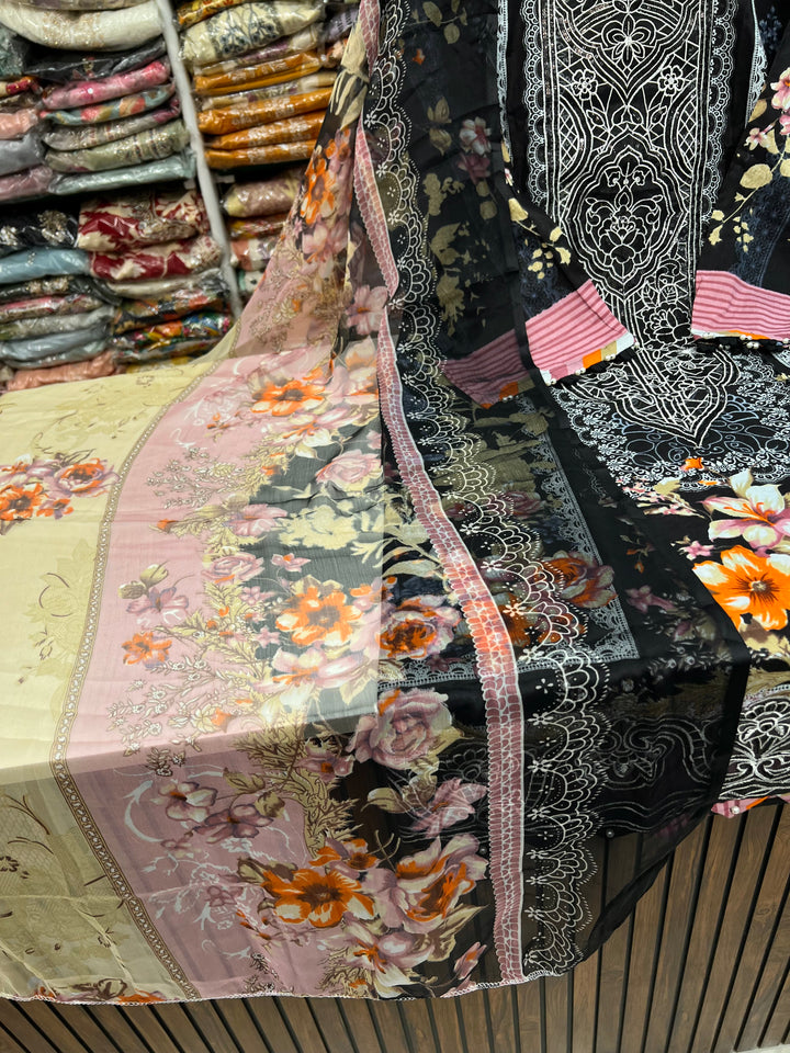 Pakistani patch work suit 2593