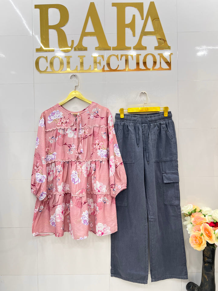 Korean denim cargo Sets