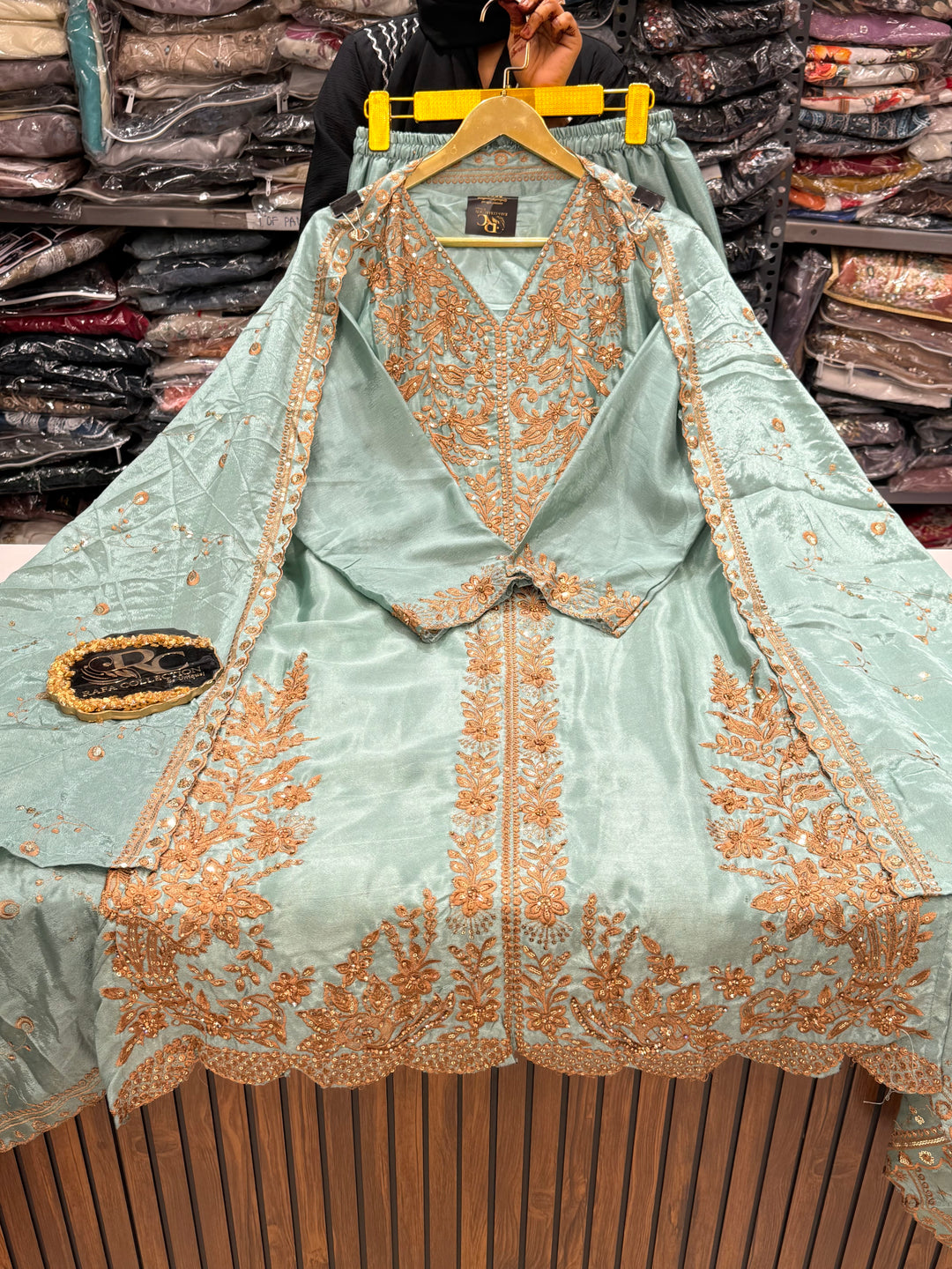 Premium chinon embroidered suits