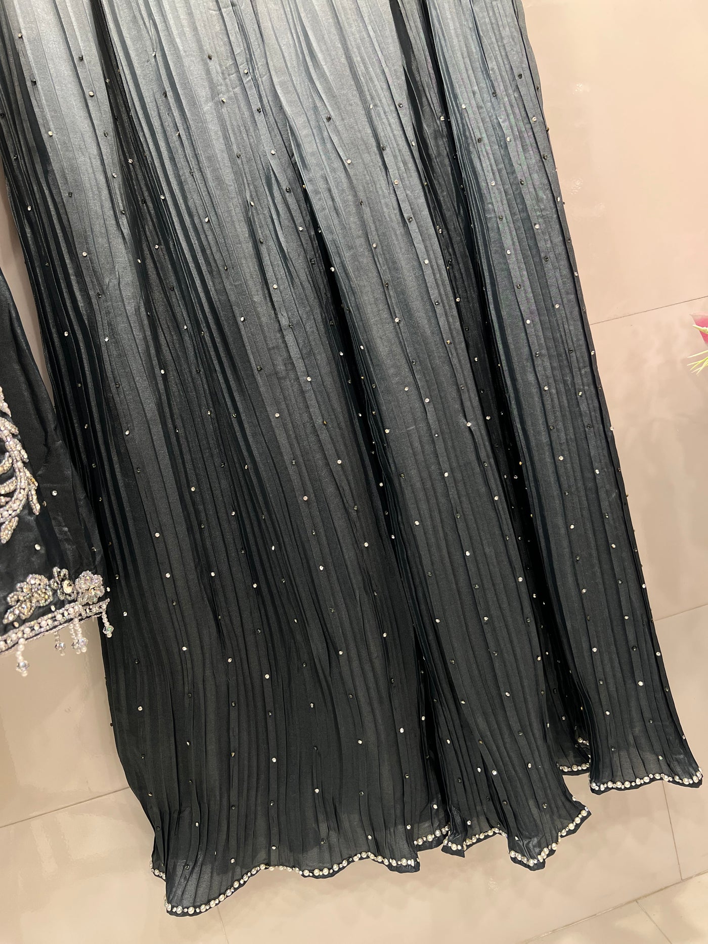 Bridal Elegance Pearl-Work Kurti & Plazzo Set 2817