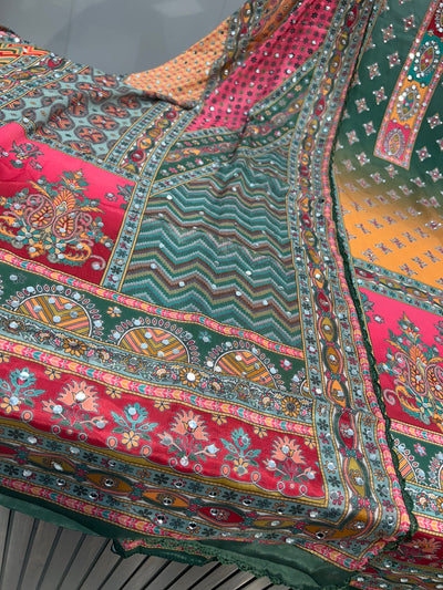 Multi colour mirror Suit 1282