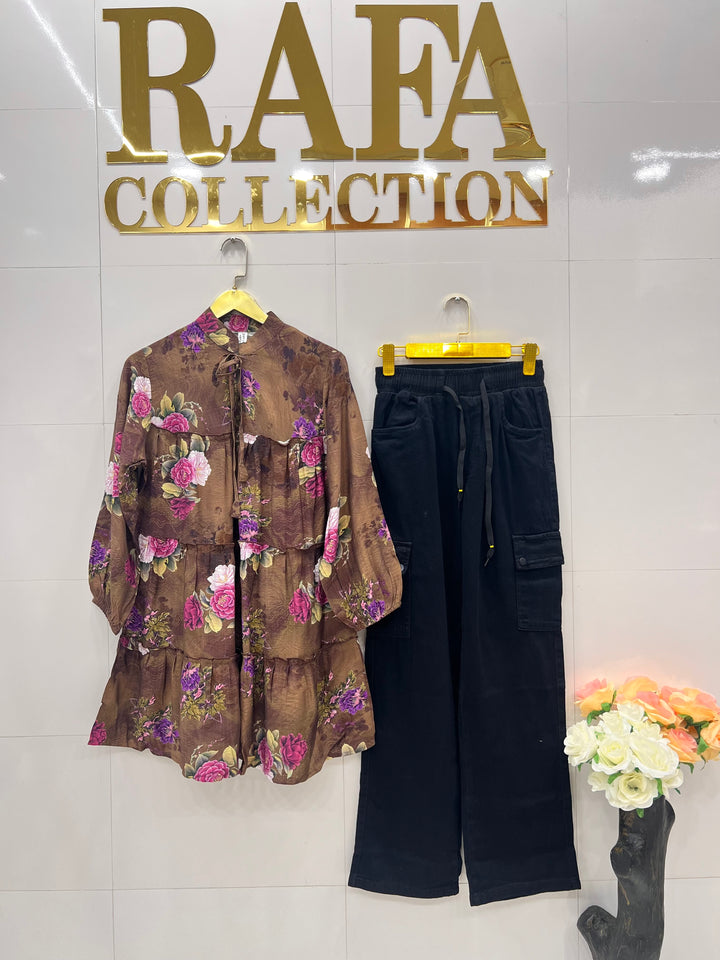 Korean denim cargo Sets