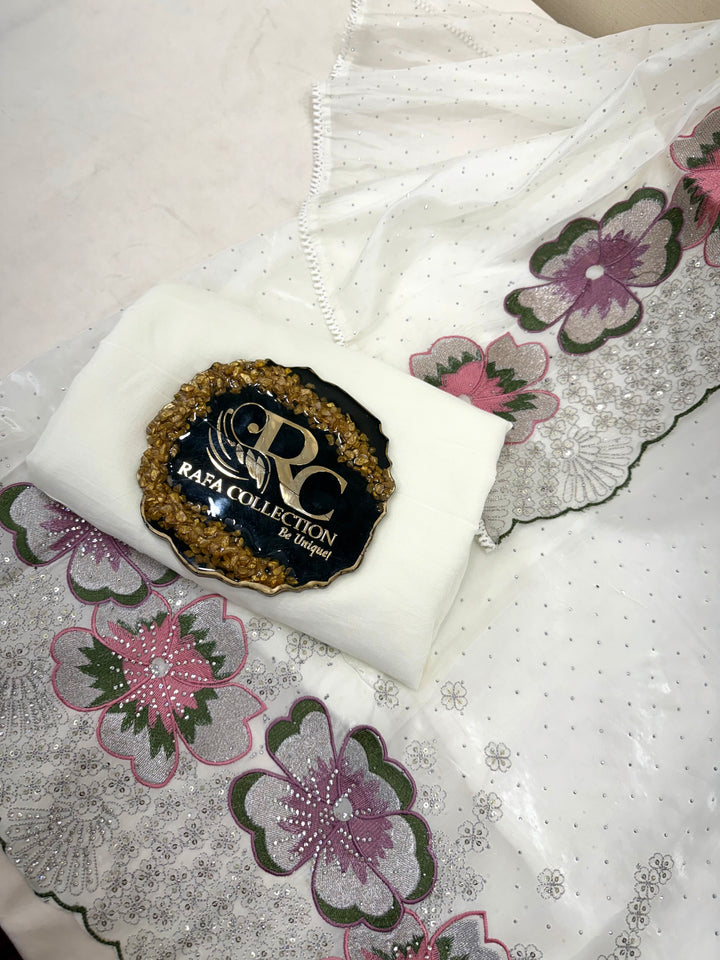 Organza unstitched Suit