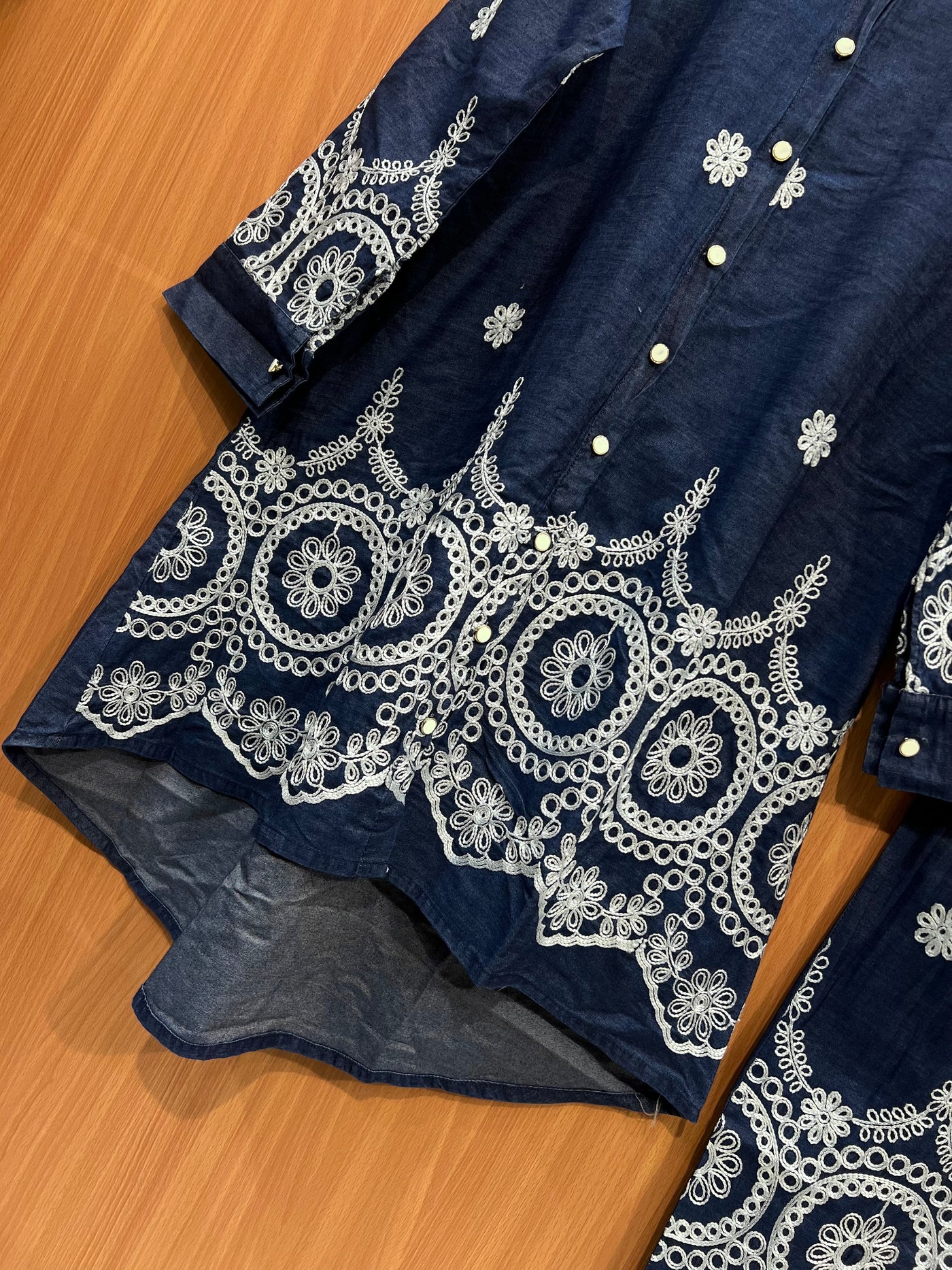 Denim embroidered co-ord sets 2559