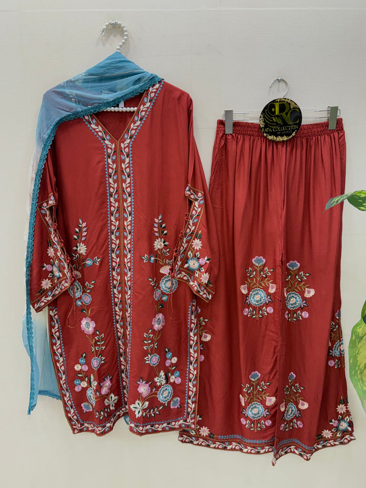 Embroided Pakistani plazzo suits