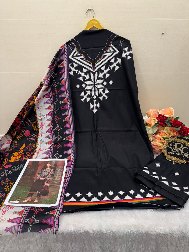 Cotton printed unstitched suits