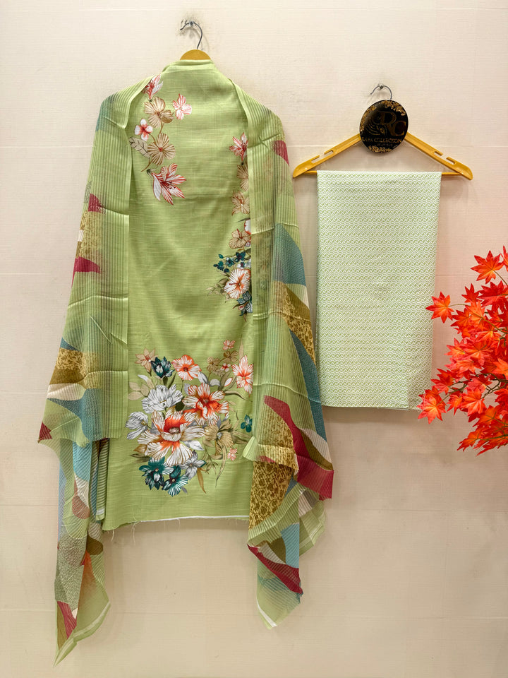 Semi Cotton Unstitched Suits