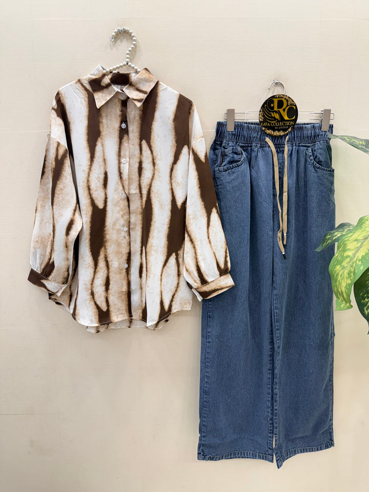 Korean denim cargo Sets