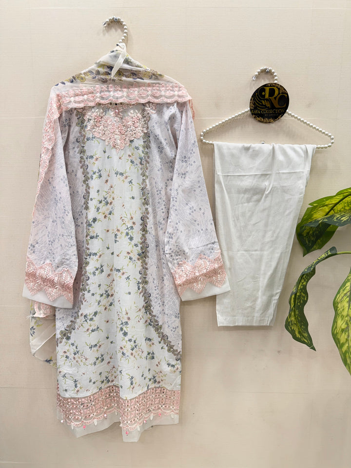 Cotton embroided suits