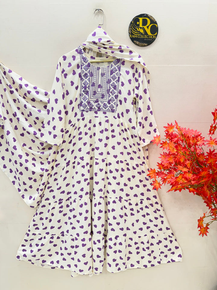 Rayon Heart printed Gowns