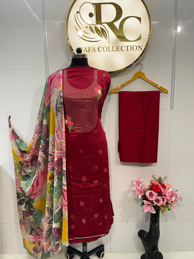 Cotton embroided suits 3488