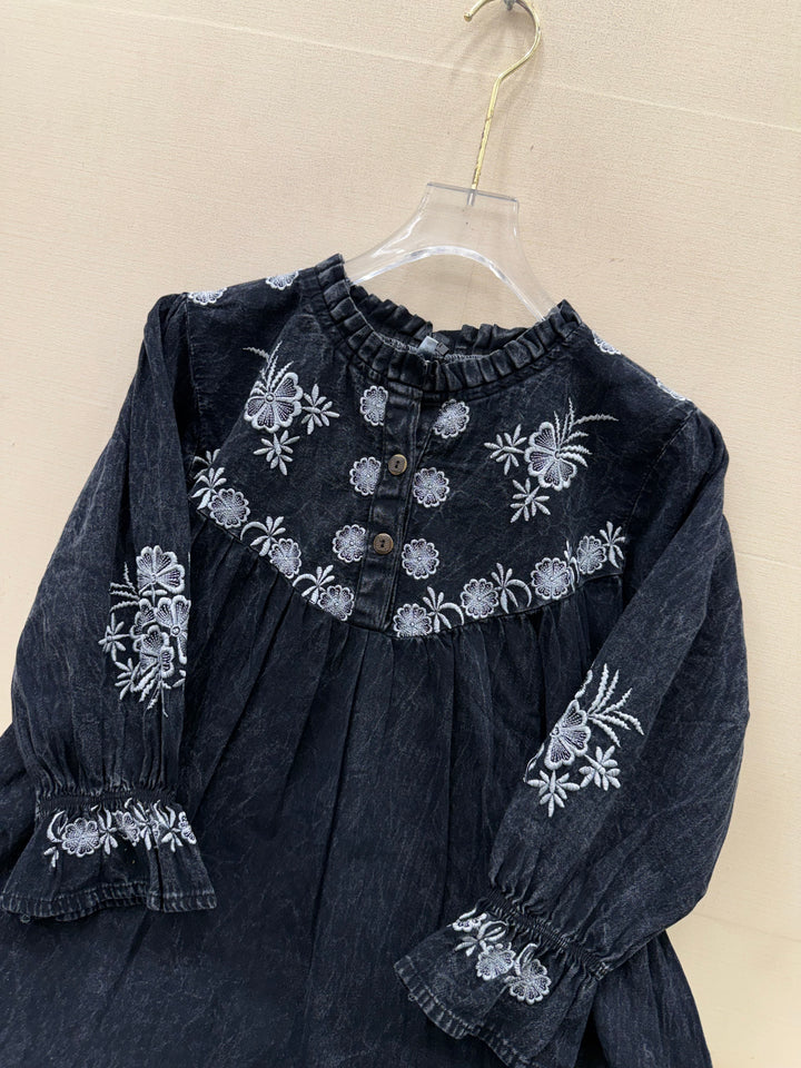 Denim long dress