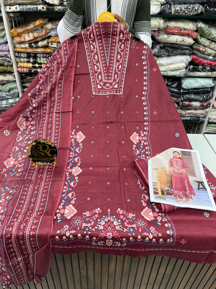 Cotton printed unstitched suits