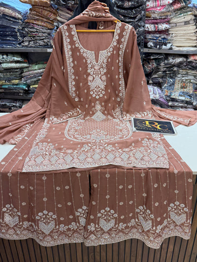 Party wear plazzo suits 17396