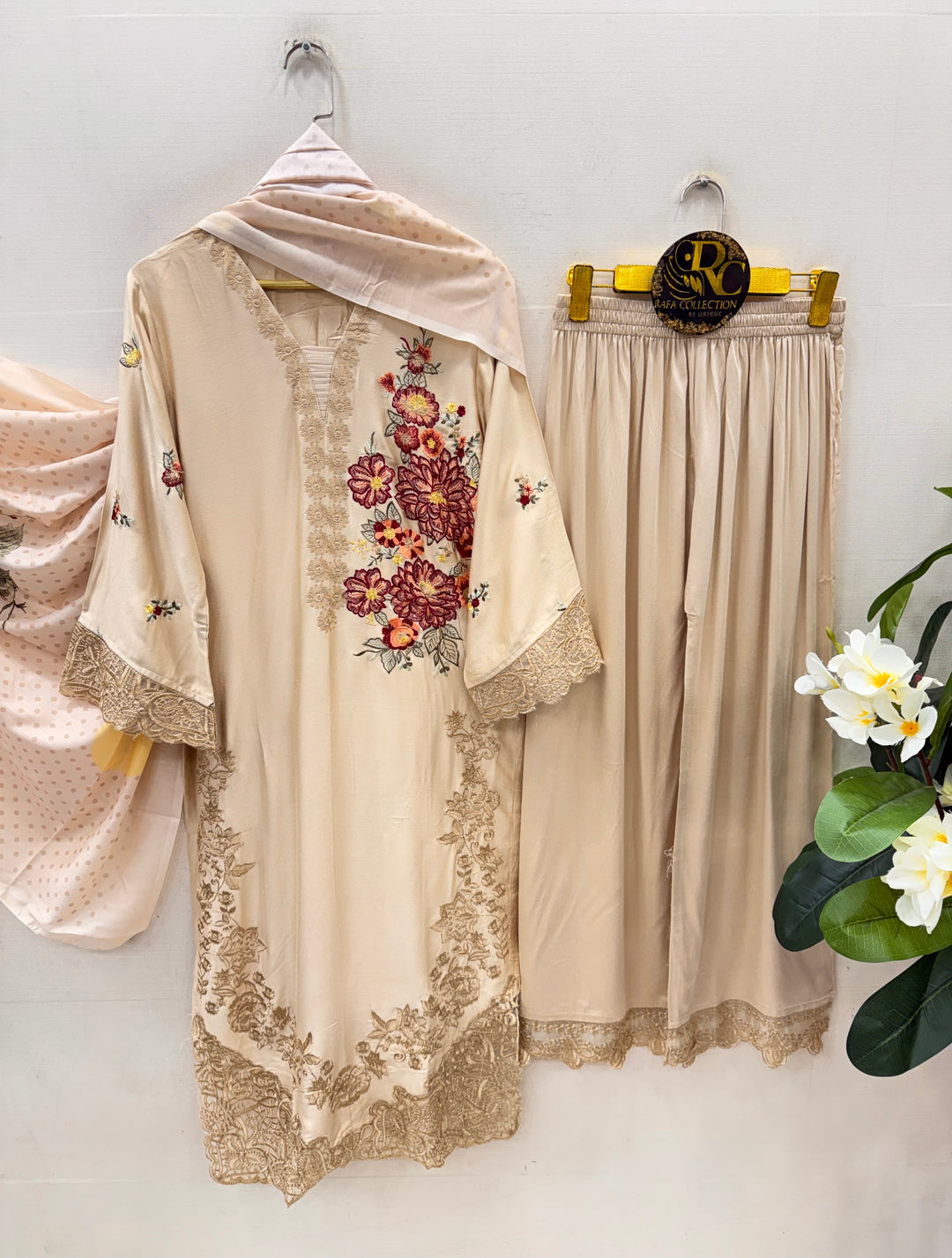 Embroidered Plazzos suits
