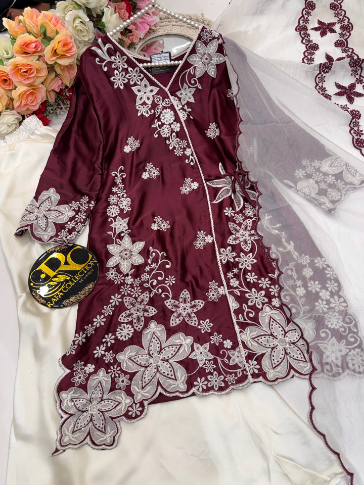 Pakistani angrakha pattern suit