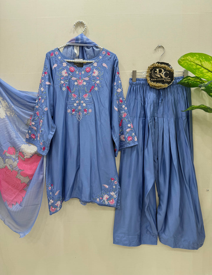 Embroidered Farshi salwar suits