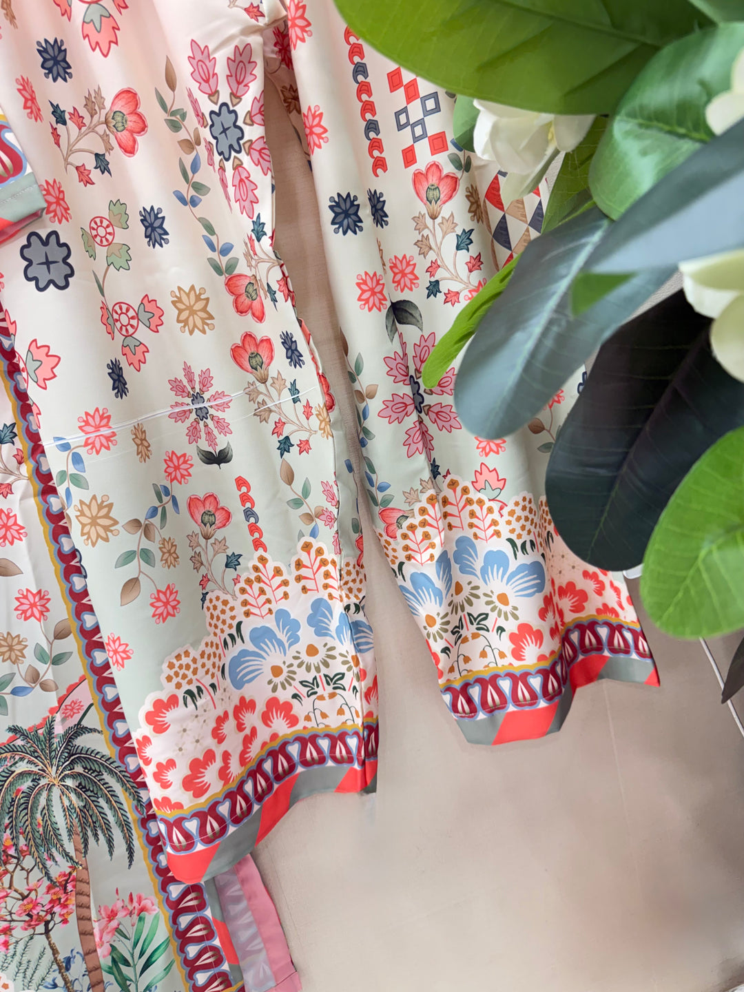 Printed long kaftan