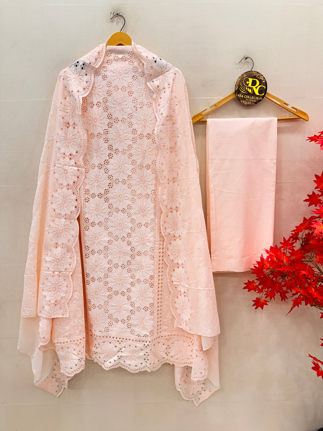 Cotton chikankari unstitched suits