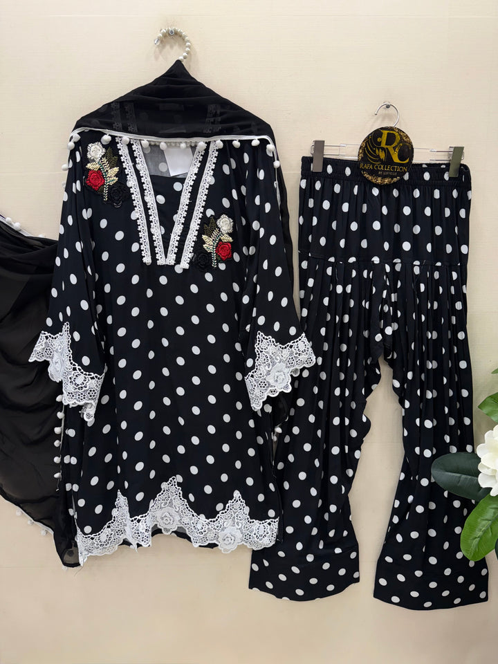 Polka dot farshi salwar suits