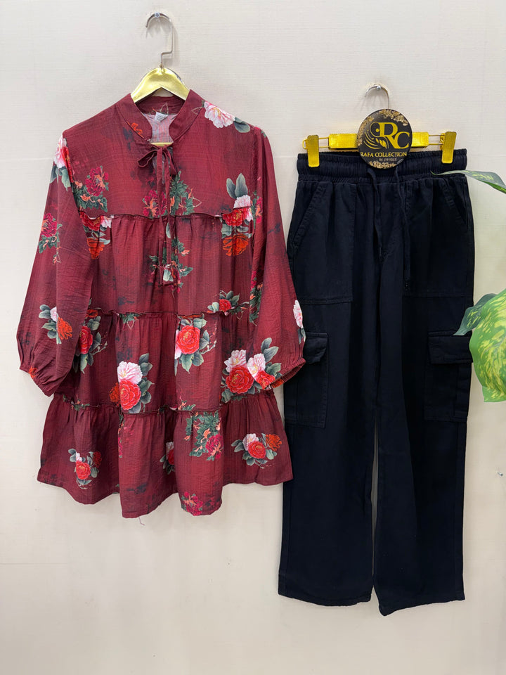 Korean denim cargo Sets