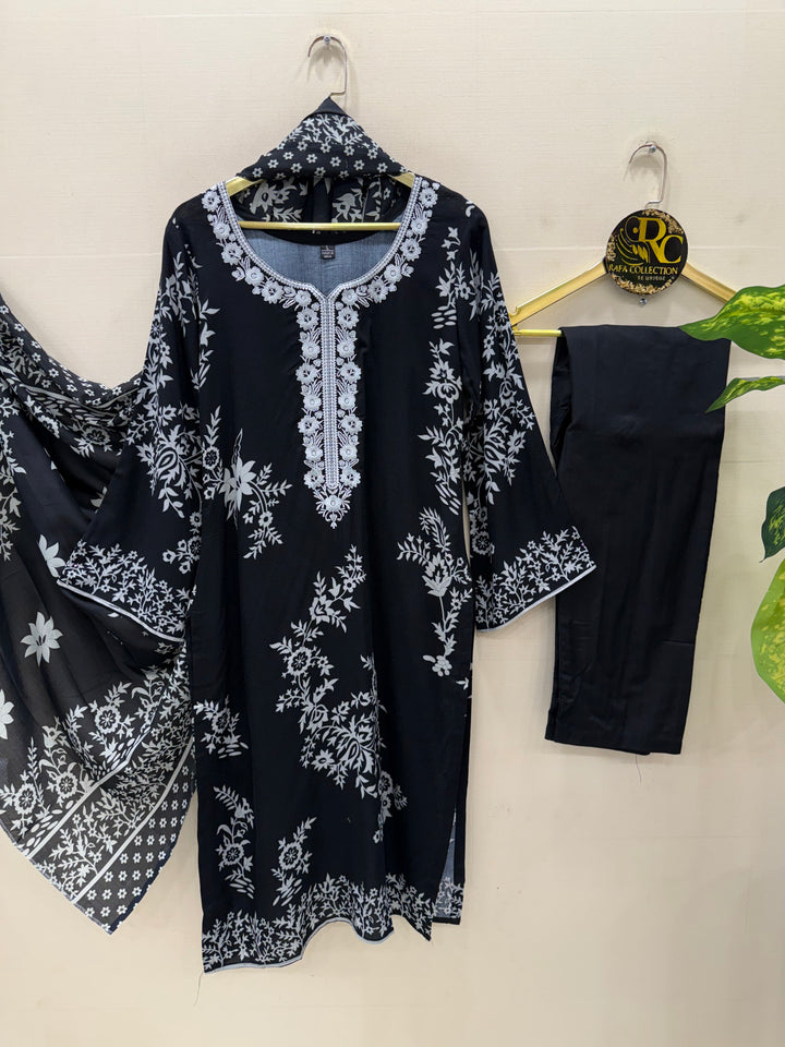 Cotton embroided suits