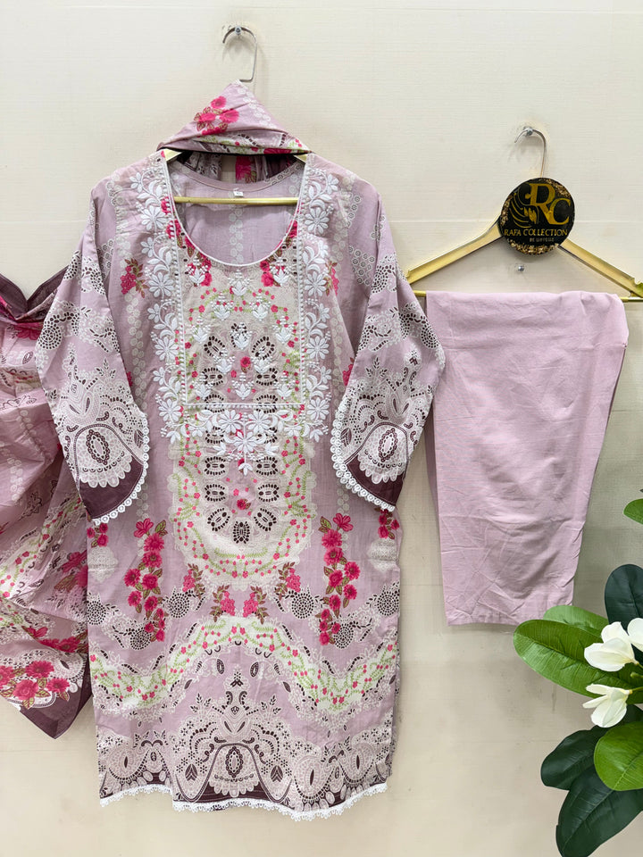 Cotton lakhnawi ready to wear suits