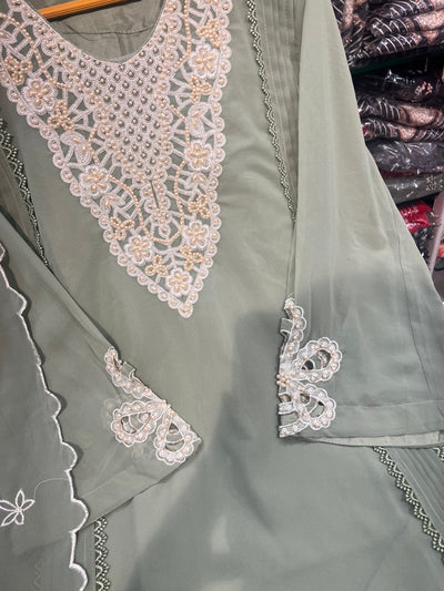 Georgette cut work suit 1826