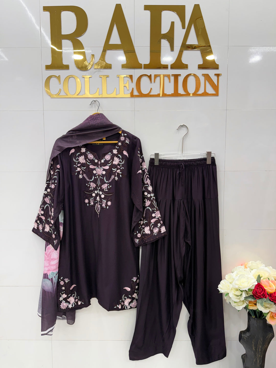 Embroidered Farshi salwar suits