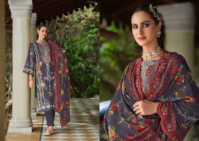 Cotton embroided dupatta collection 1707