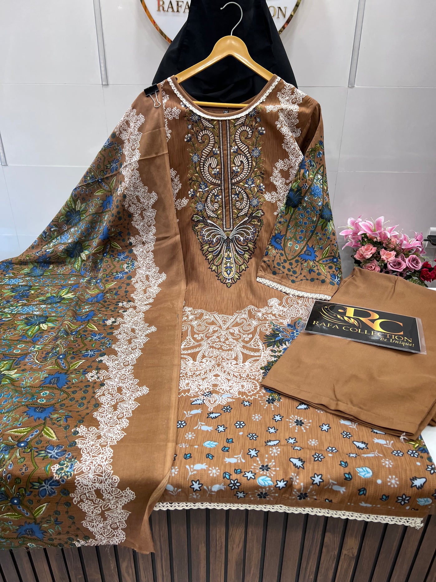 Semi Cotton embroided suits 2115