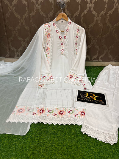 Embroided kurti pant suit 629