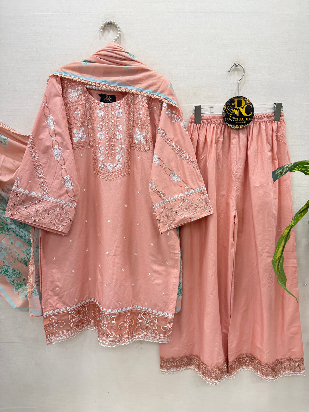 Cotton embroidered suits