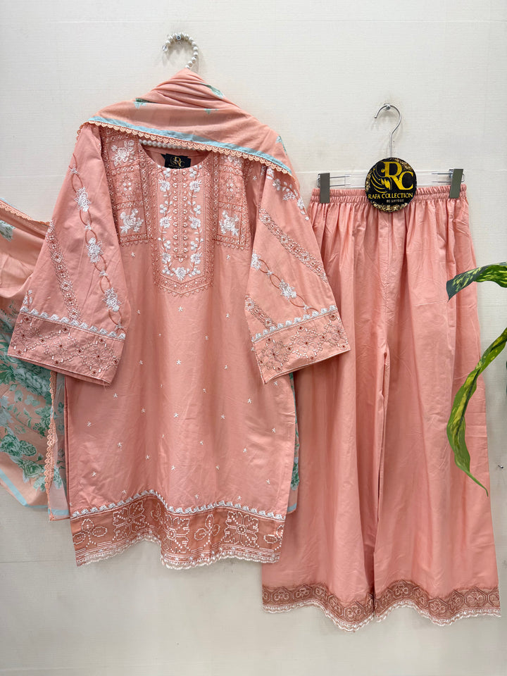 Cotton embroidered suits