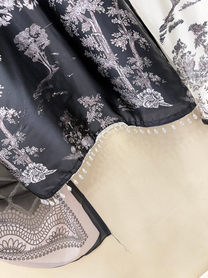 Satin embroidered Suits 7005