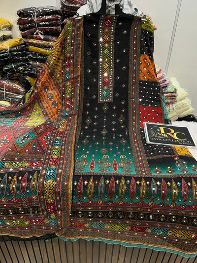 Organza Mirror work suit 1308