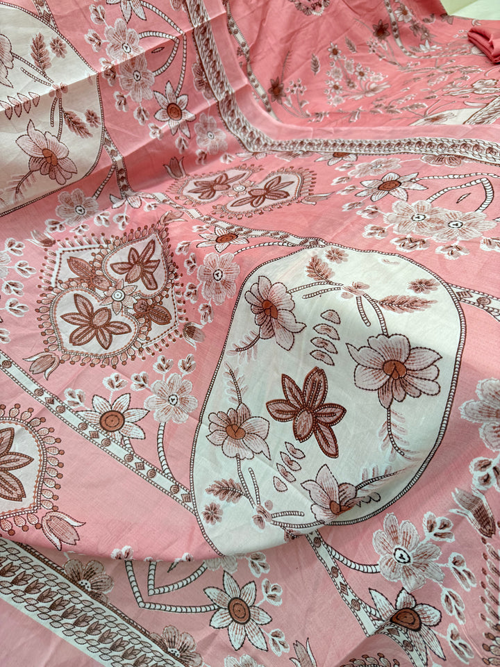 Cotton printed unstitched suits