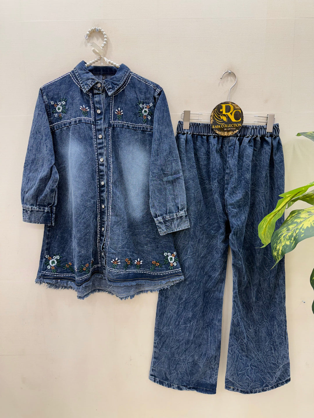 Denim embroidered Co-ord sets