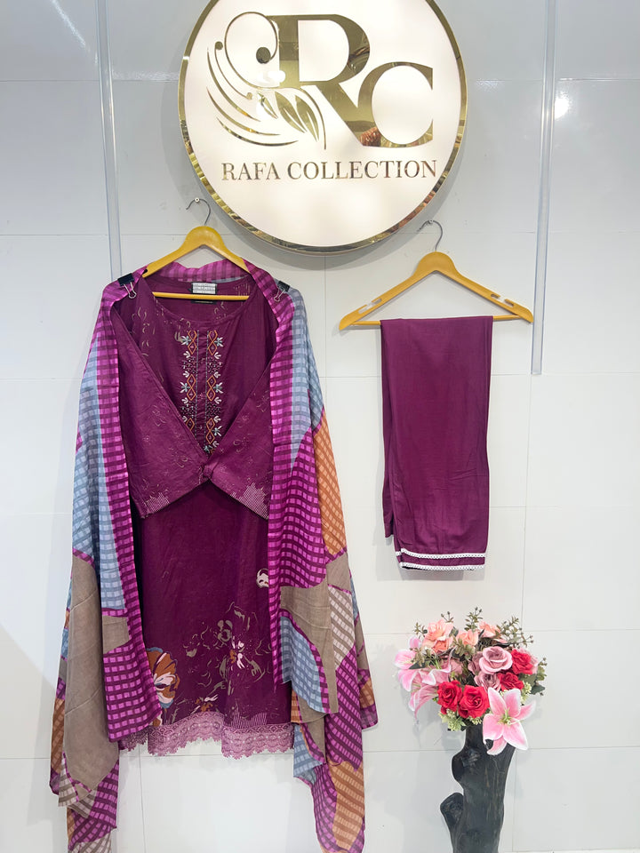 Cotton embroided suits 2612