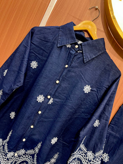 Denim embroidered co-ord sets 2559