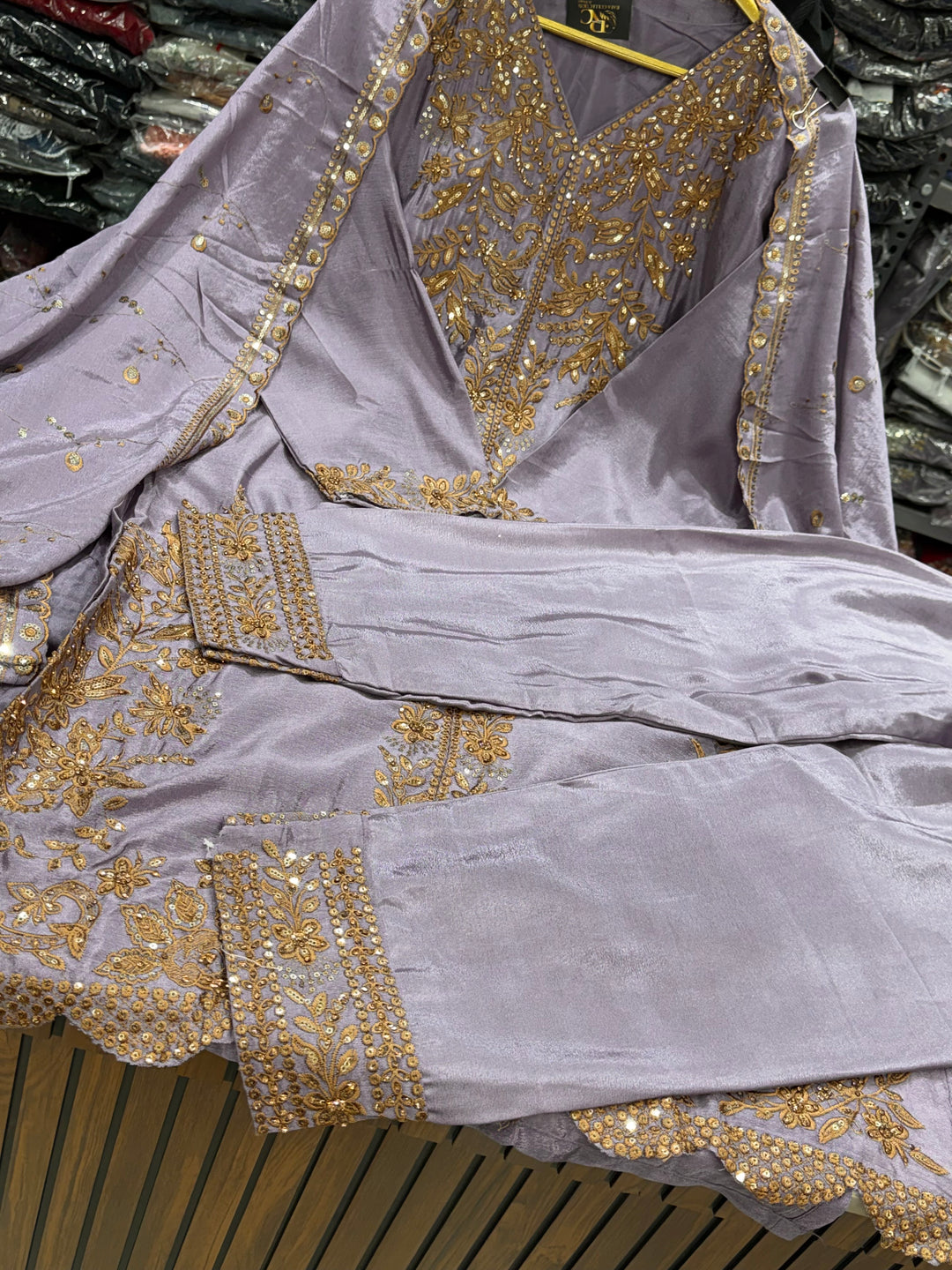 Premium chinon embroidered suits