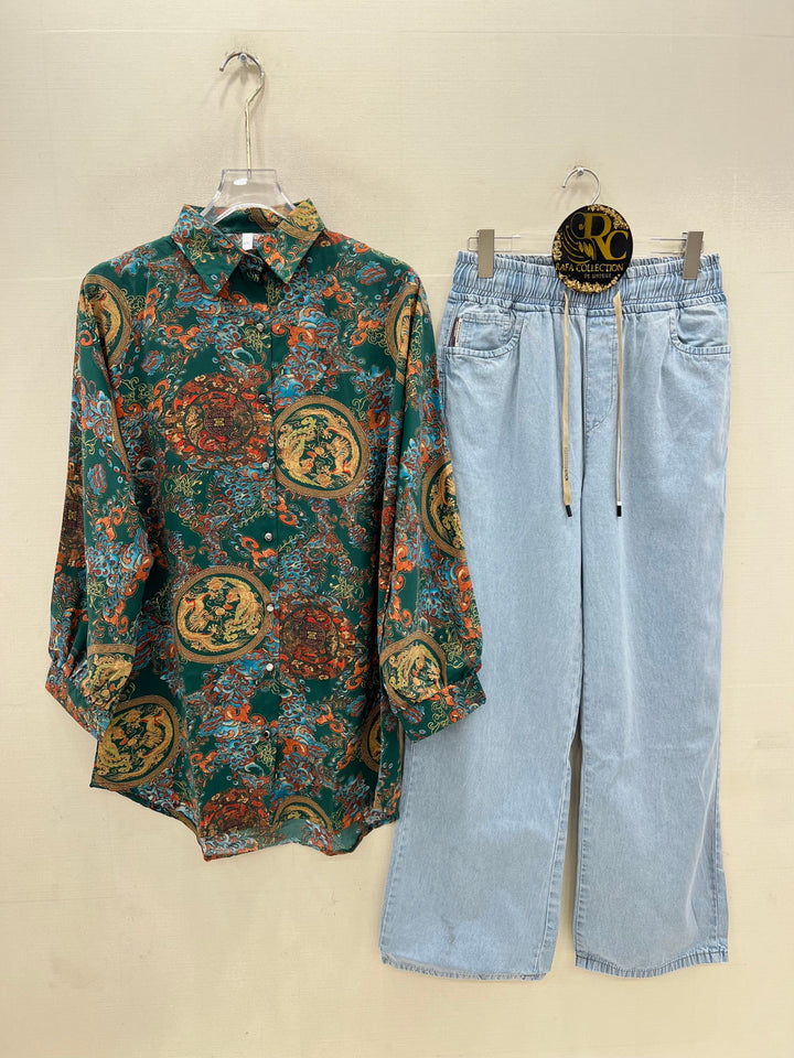 Korean denim cargo Sets